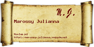 Marossy Julianna névjegykártya